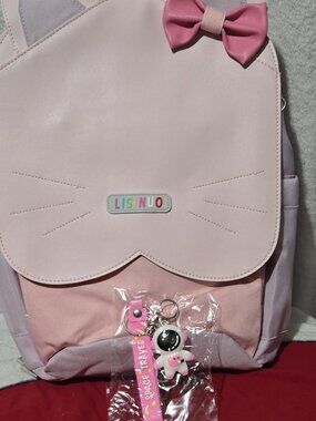 Lisino pink kids cat backpack